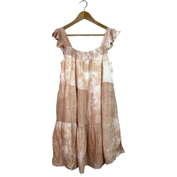 TALULAH Women’s Short Sleeve Pink and White Print Casual Summer Dress Size L - Picture 1 of 10